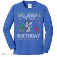 Dabbing Go Jesus Its Your Birthday Merry Christmas Day Kids Long Sleeve Shirt thumb 0