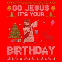 Dabbing Go Jesus Its Your Birthday Merry Christmas Day Santa Hat thumb 1
