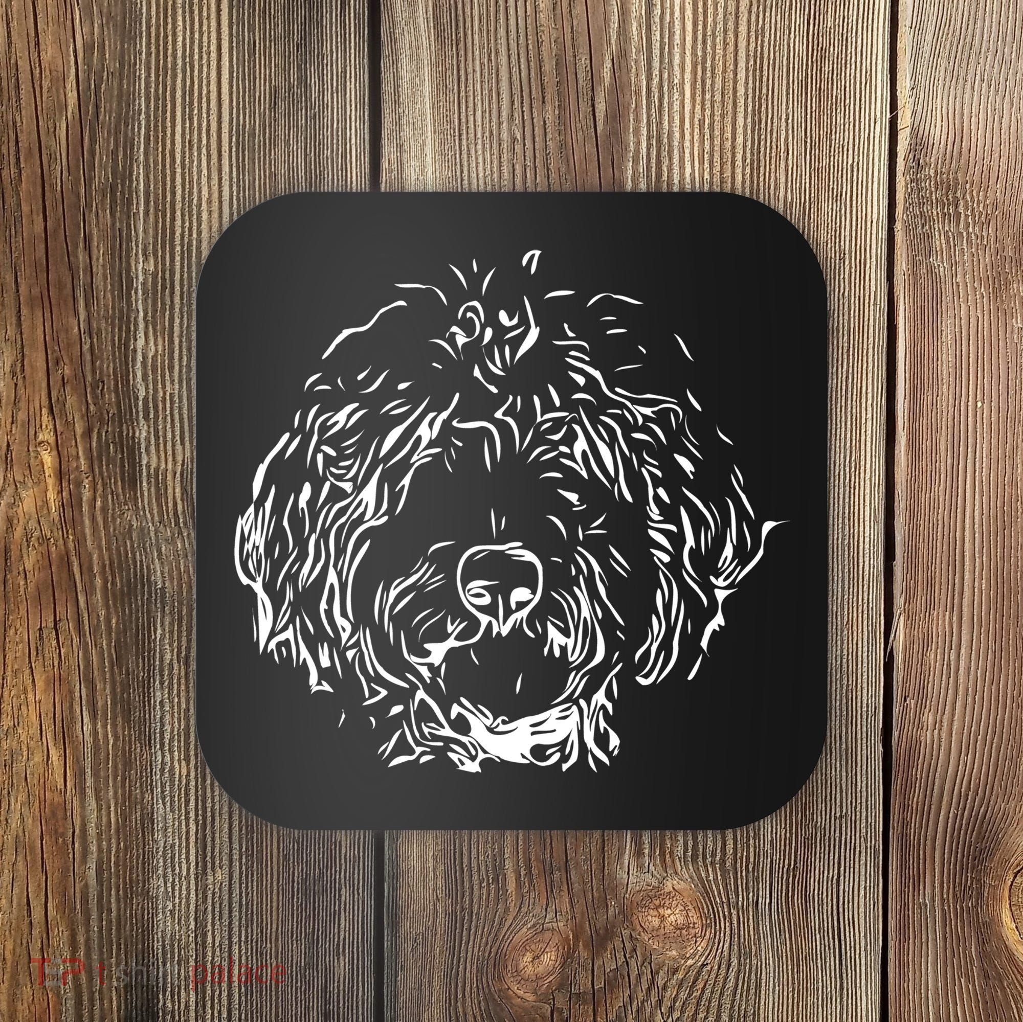 Doodles Goldendoodle Labradoodle Line Drawing Gift Coaster