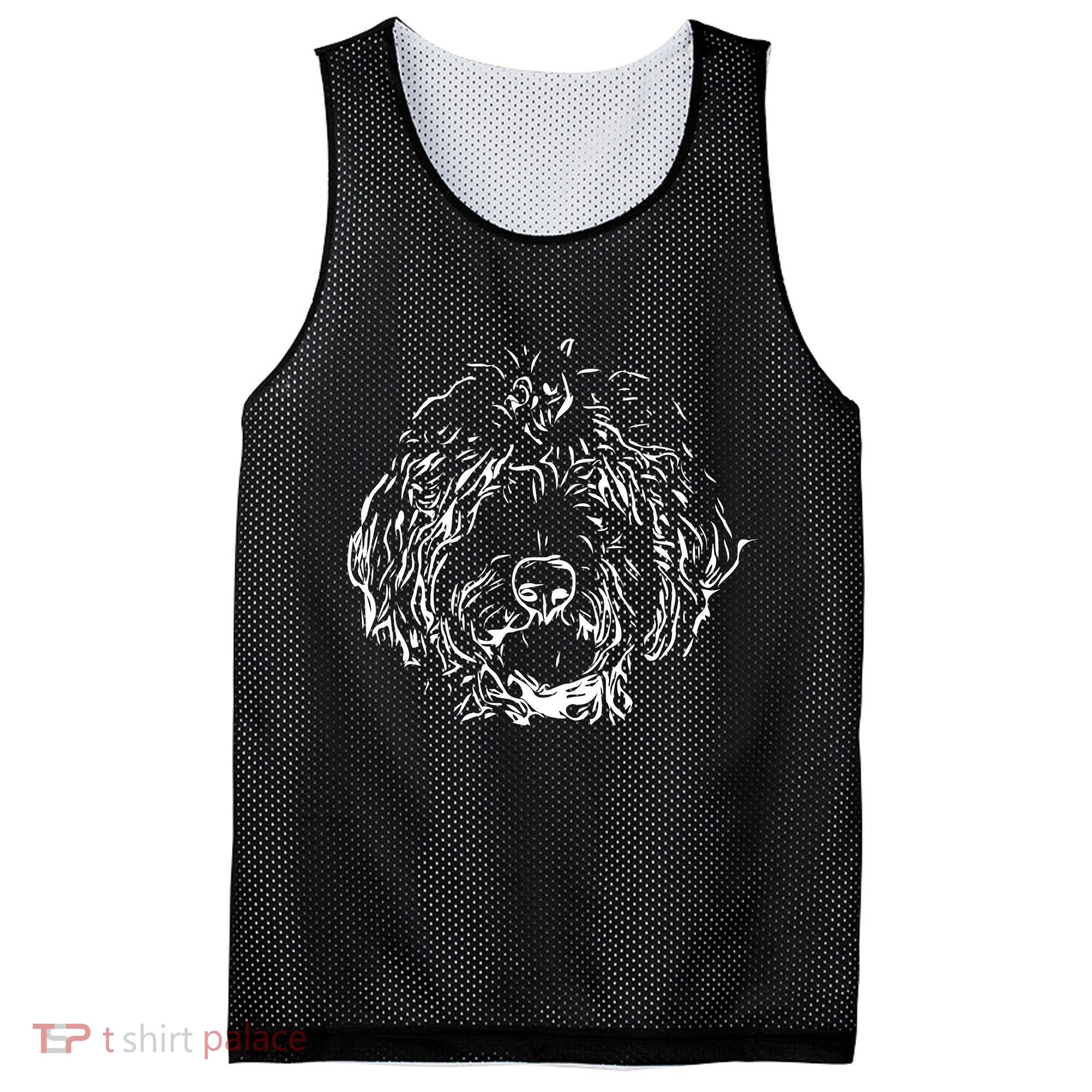 Doodles Goldendoodle Labradoodle Line Drawing Gift Mesh Reversible Basketball Jersey Tank