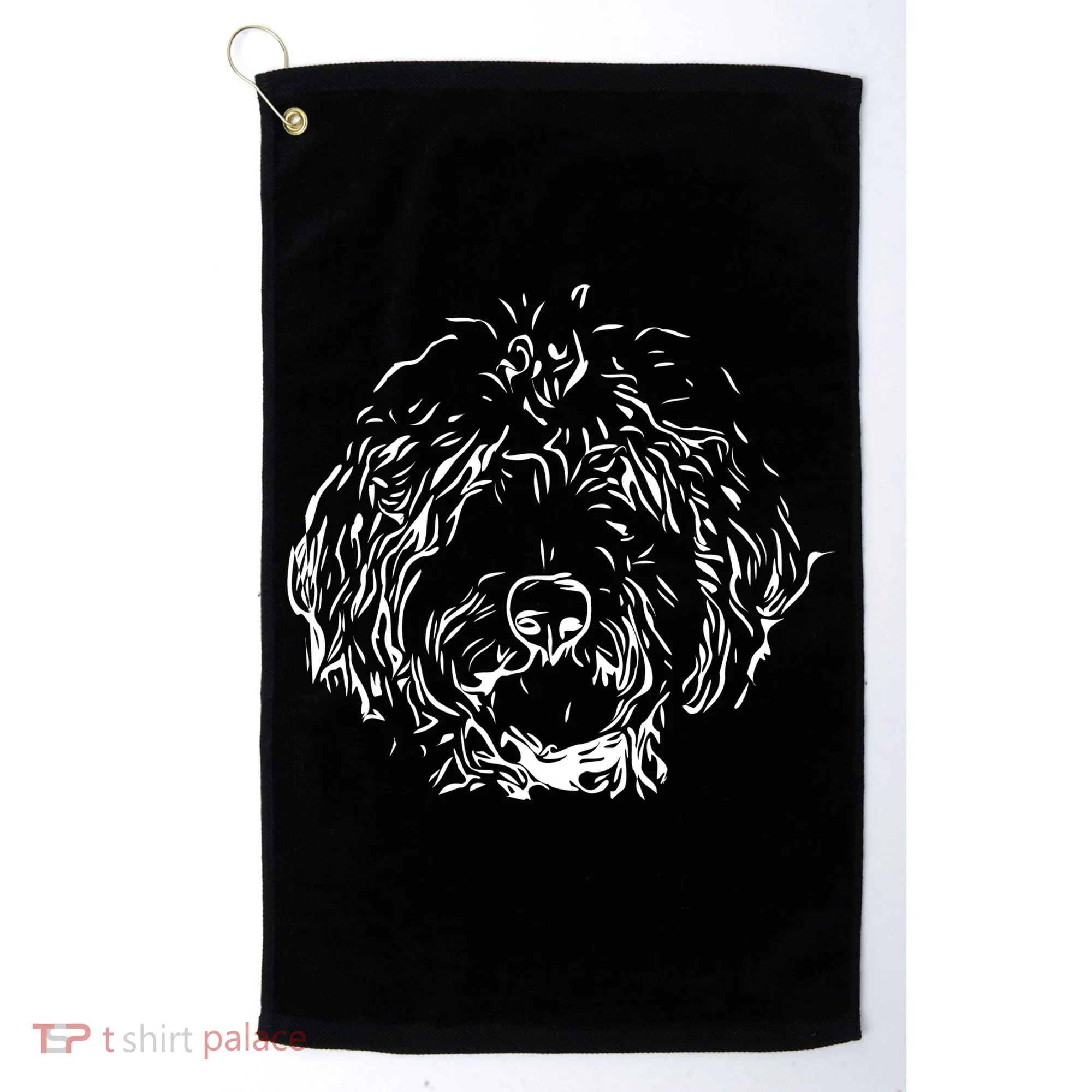 Doodles Goldendoodle Labradoodle Line Drawing Gift Golf Towel