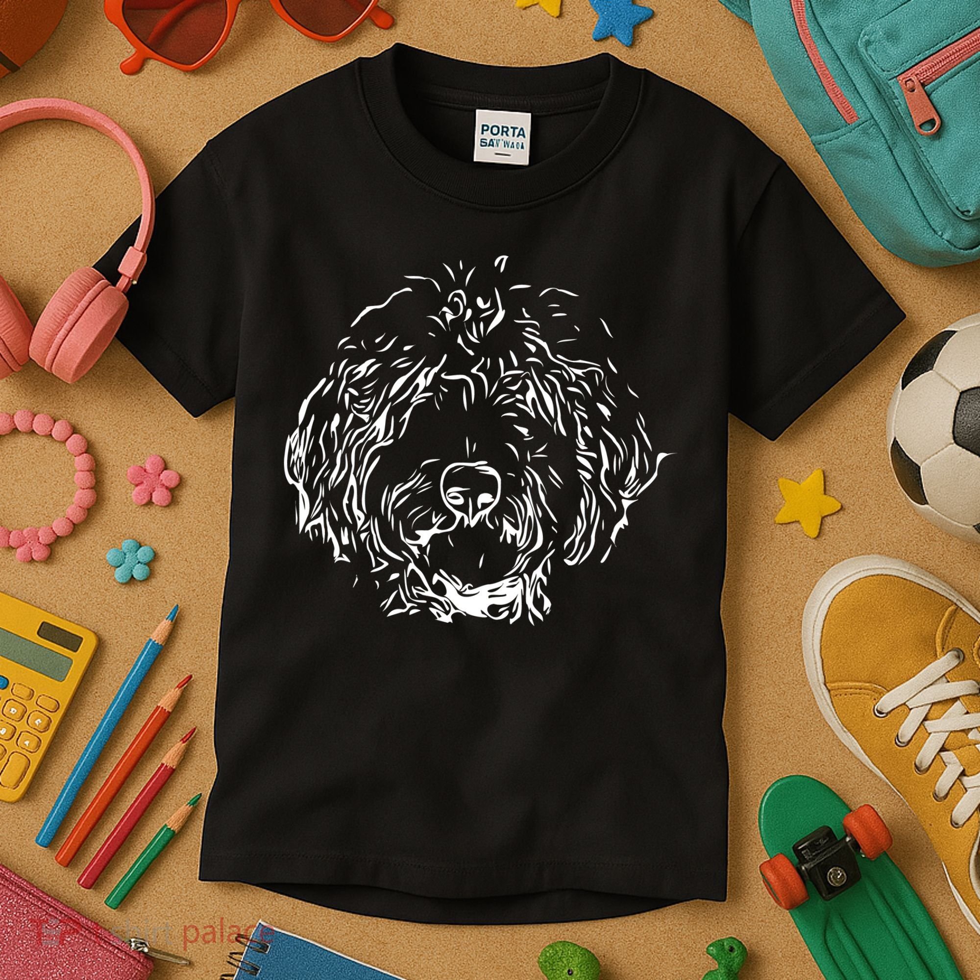Doodles Goldendoodle Labradoodle Line Drawing Gift Kids T-Shirt