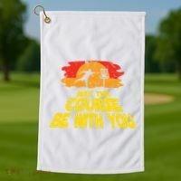 Disc Golf May The Course Be With You Trendy Golf Golf Towel thumb 1