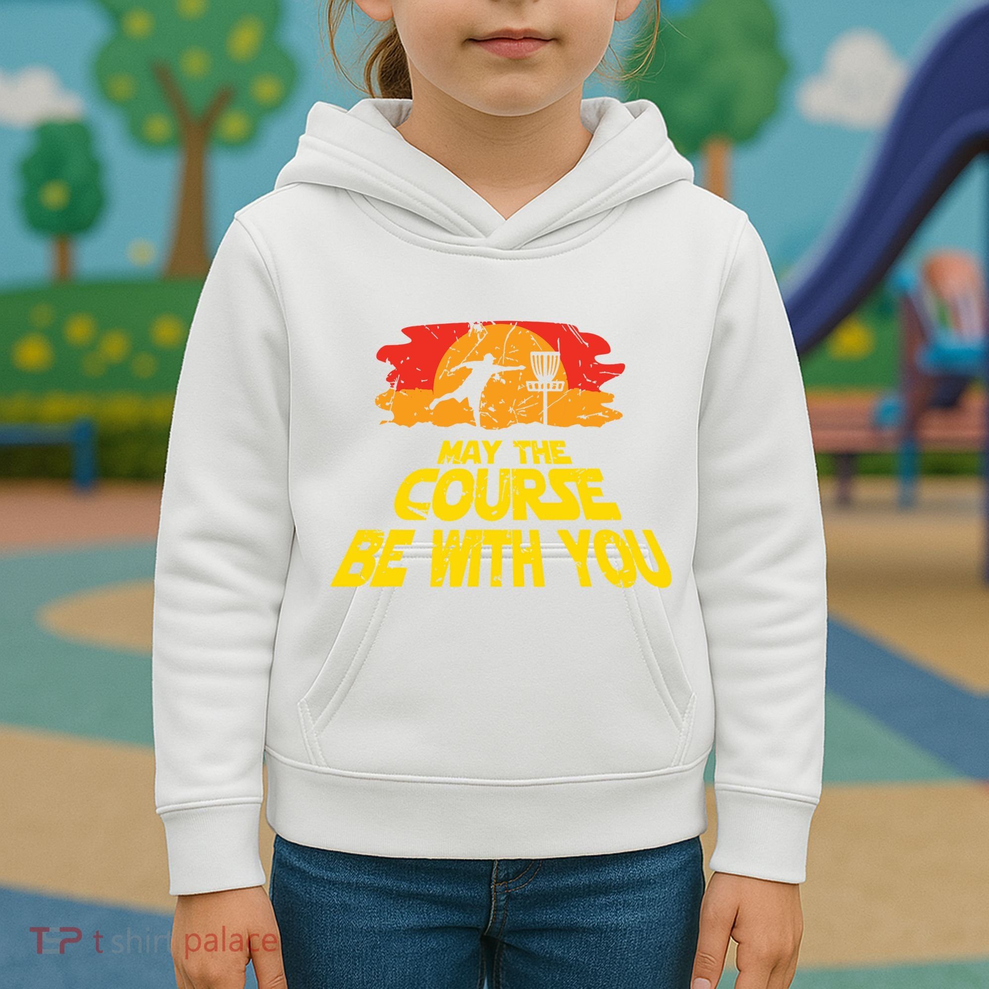 Disc Golf May The Course Be With You Trendy Golf Kids Hoodie