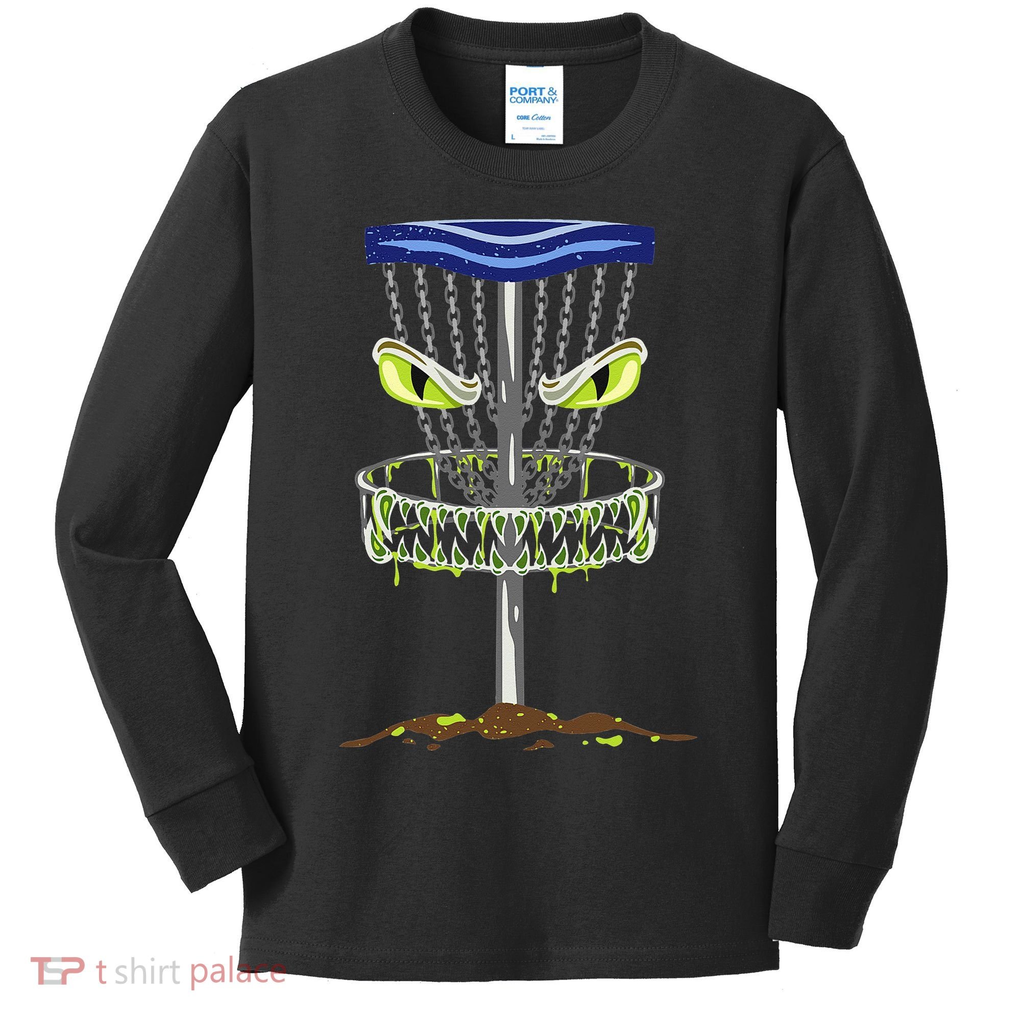 Disc Golf Men Disc Golf Monster Kids Long Sleeve Shirt