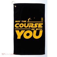 Disc Golf May The Course Be With You Frisbee Golf Gift Golf Towel thumb 0