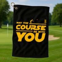 Disc Golf May The Course Be With You Frisbee Golf Gift Golf Towel thumb 1