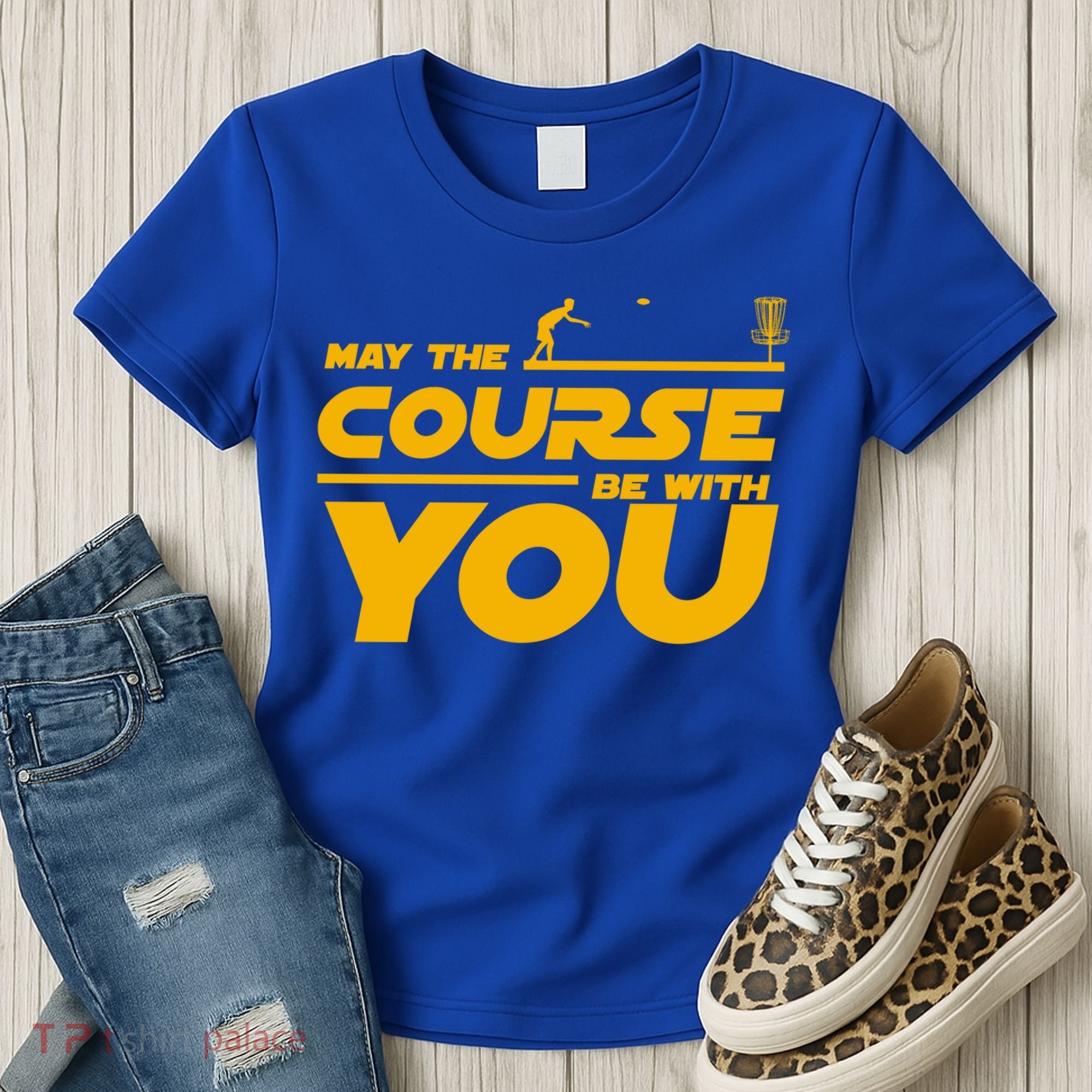 Disc Golf May The Course Be With You Frisbee Golf Gift Women's T-Shirt