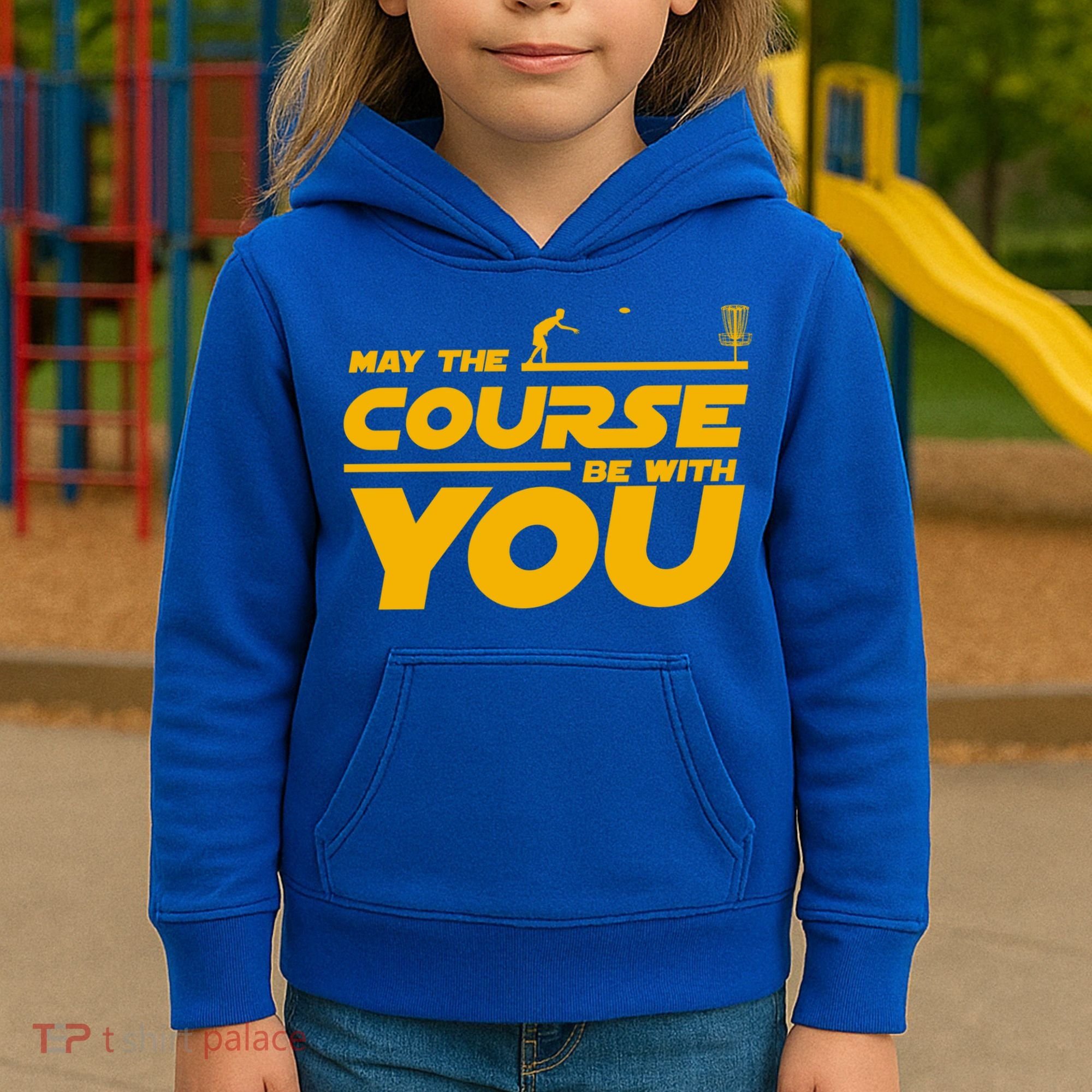 Disc Golf May The Course Be With You Frisbee Golf Gift Kids Hoodie