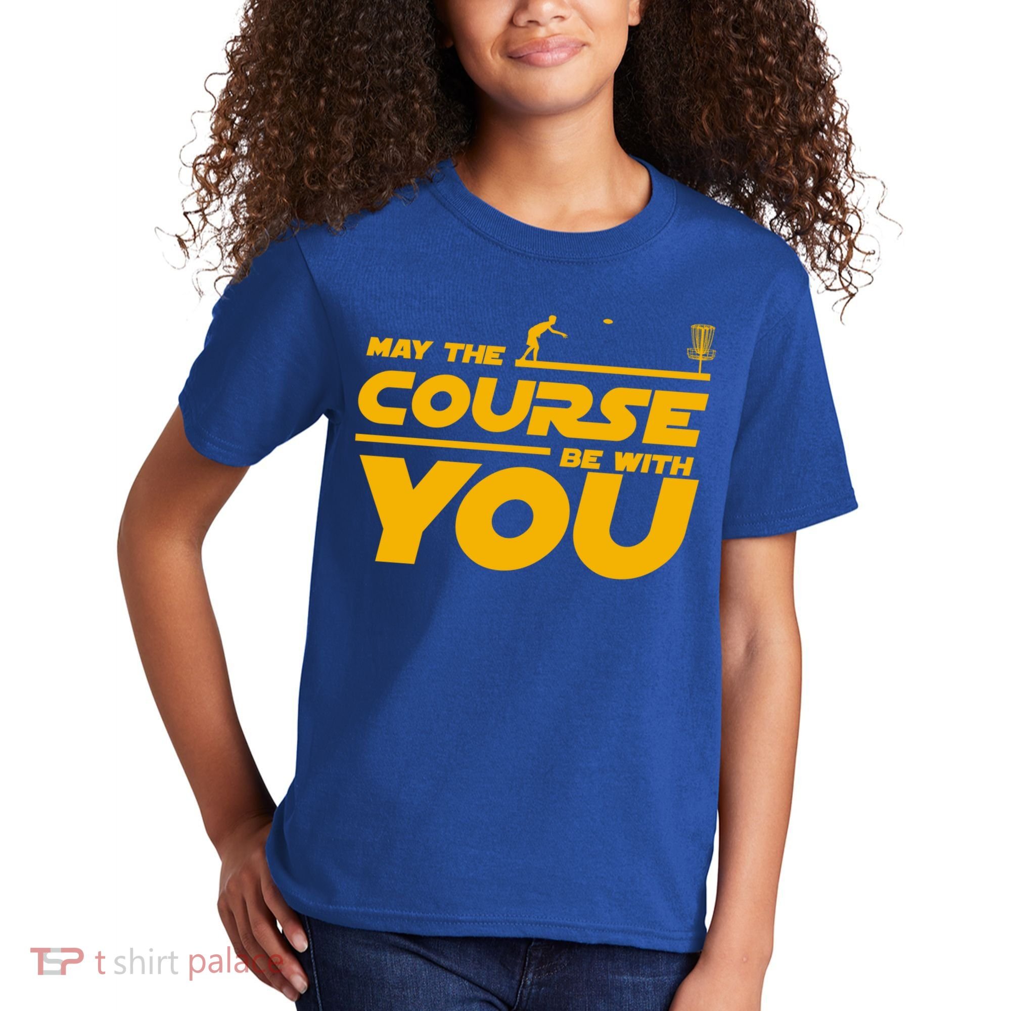 Disc Golf May The Course Be With You Frisbee Golf Gift Kids T-Shirt