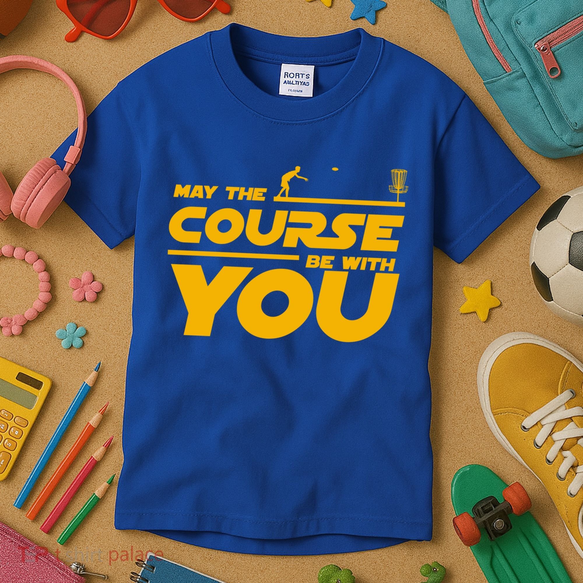 Disc Golf May The Course Be With You Frisbee Golf Gift Kids T-Shirt