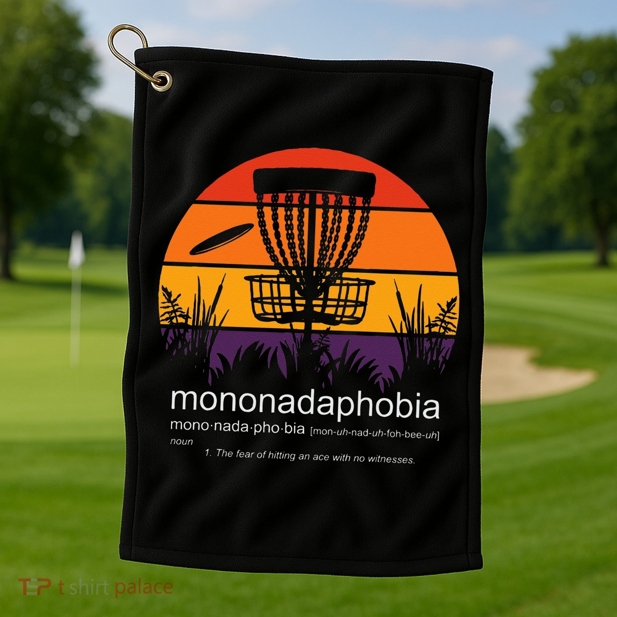 Disc Golf Mononadaphobia Funny Disk Golf Golf Towel