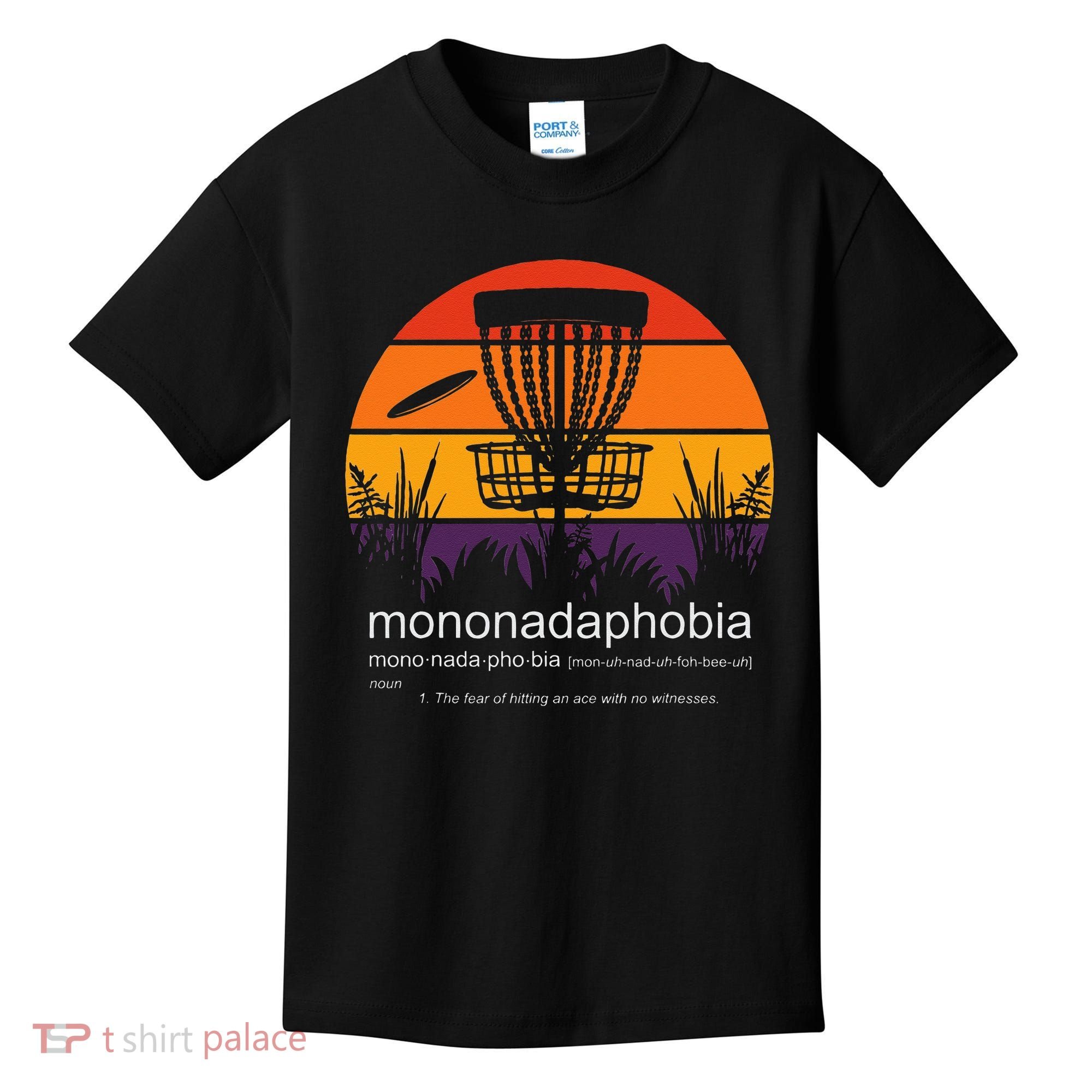 Disc Golf Mononadaphobia Funny Disk Golf Kids T-Shirt