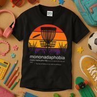 Disc Golf Mononadaphobia Funny Disk Golf Kids T-Shirt thumb 3