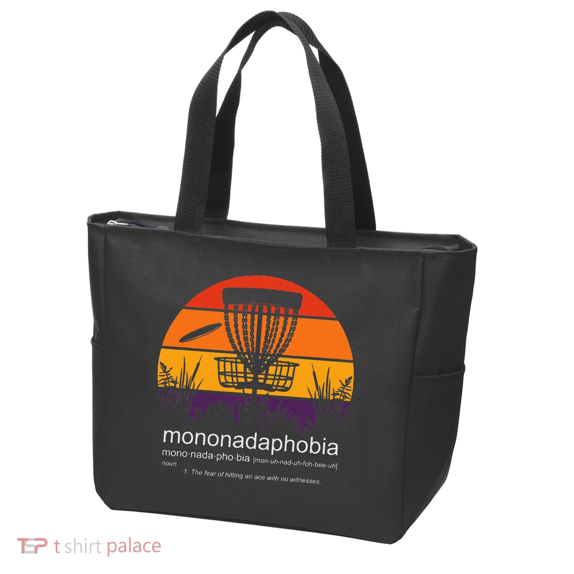 Disc Golf Mononadaphobia Funny Disk Golf Tote Bag