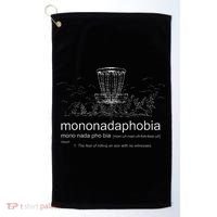 Disc Golf Mononadaphobia funny disk golf Golf Towel thumb 0