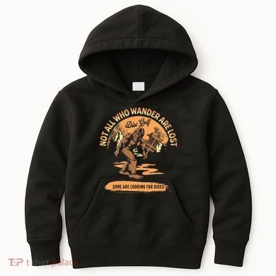 Disc Golf Not All Who Wander Are Lost Kids Hoodie