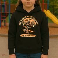 Disc Golf Not All Who Wander Are Lost Kids Hoodie thumb 3