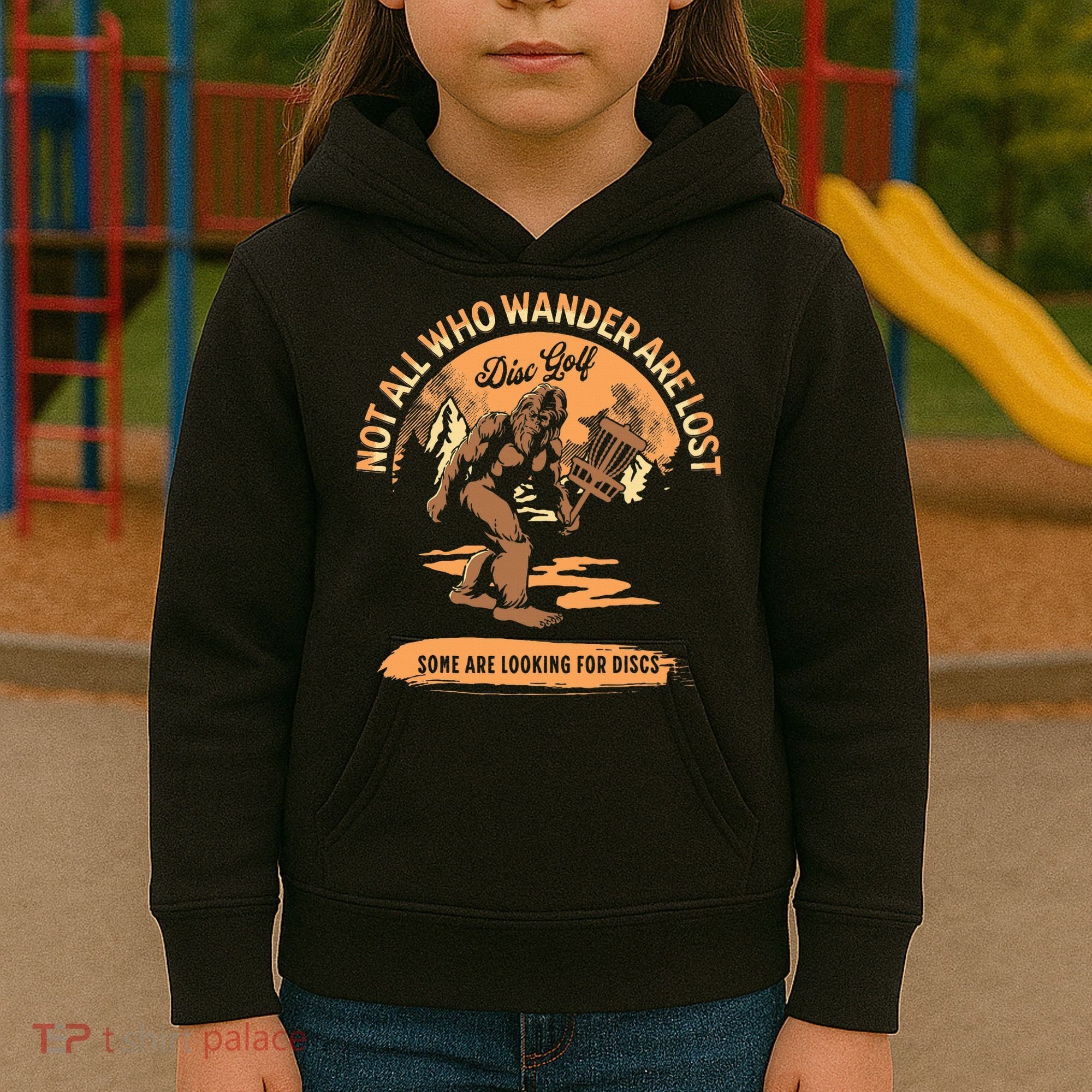 Disc Golf Not All Who Wander Are Lost Kids Hoodie