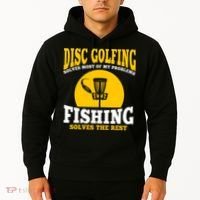 Disc Golf N Fishing Solves My Problems Hoodie thumb 2