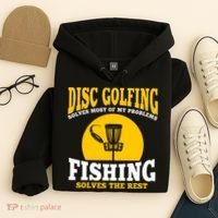 Disc Golf N Fishing Solves My Problems Hoodie thumb 4