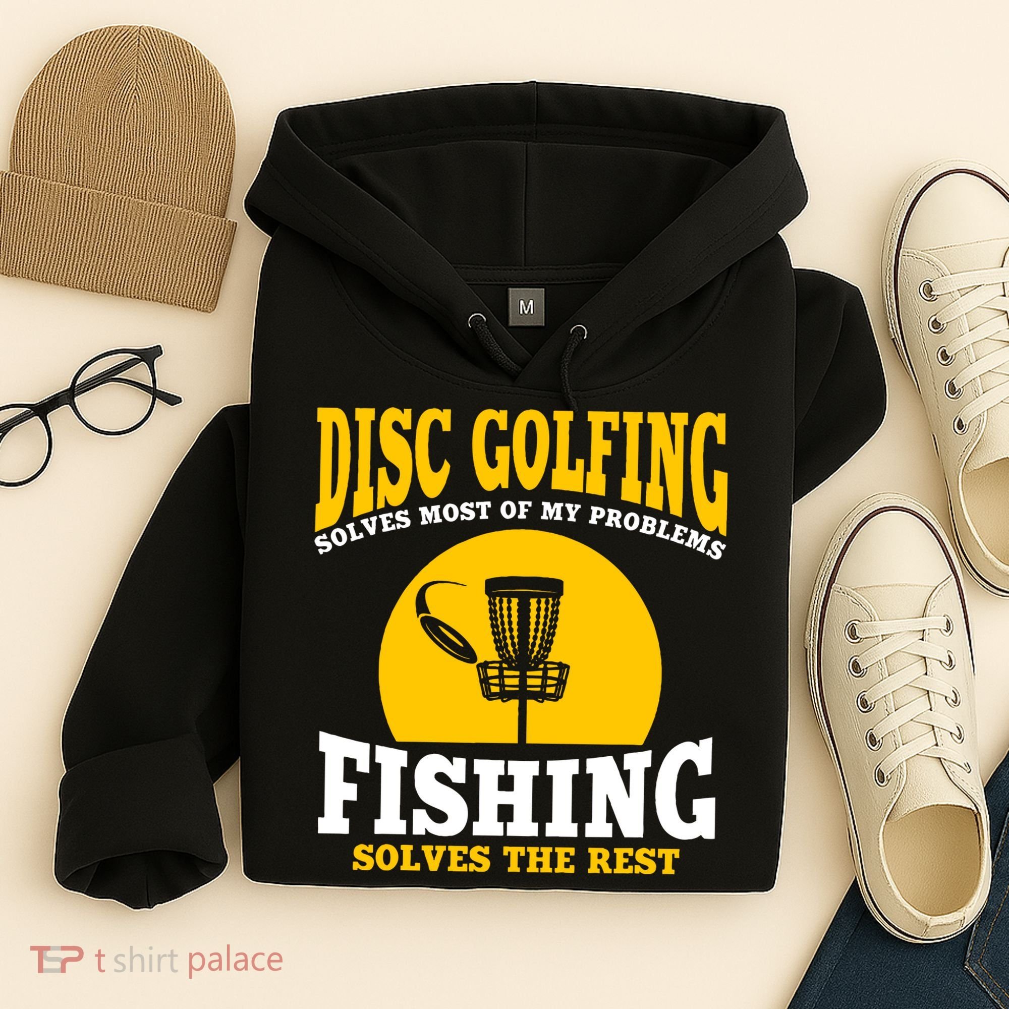 Disc Golf N Fishing Solves My Problems Hoodie