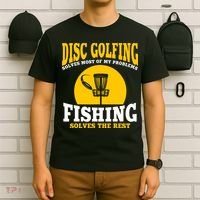 Disc Golf N Fishing Solves My Problems T-Shirt thumb 6