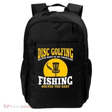 Disc Golf N Fishing Solves My Problems Backpack