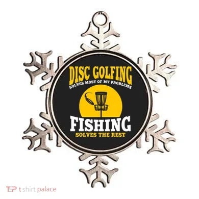Disc Golf N Fishing Solves My Problems Ornament