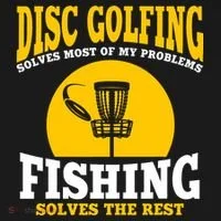 Disc Golf N Fishing Solves My Problems Ornament thumb 1