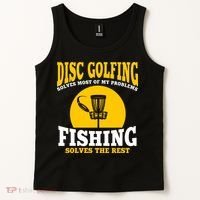 Disc Golf N Fishing Solves My Problems Tank Top thumb 2