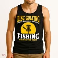 Disc Golf N Fishing Solves My Problems Tank Top thumb 3