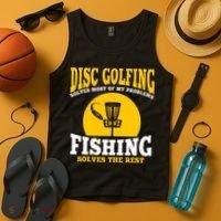 Disc Golf N Fishing Solves My Problems Tank Top thumb 4