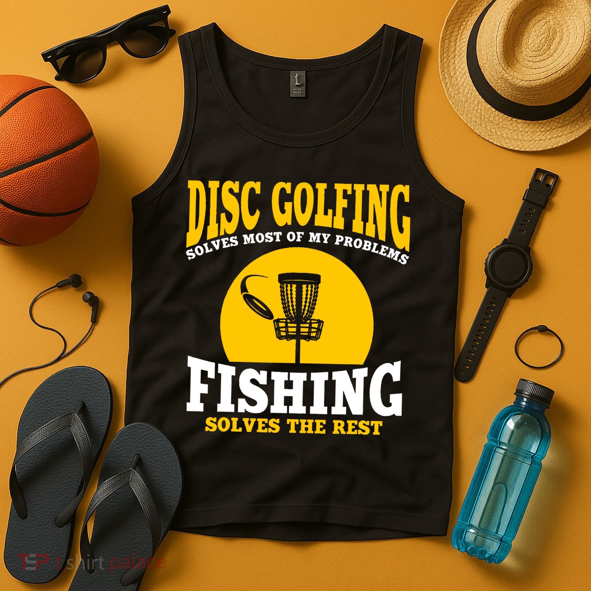 Disc Golf N Fishing Solves My Problems Tank Top