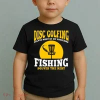 Disc Golf N Fishing Solves My Problems Toddler T-Shirt thumb 2