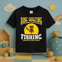 Disc Golf N Fishing Solves My Problems Toddler T-Shirt thumb 3