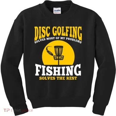 Disc Golf N Fishing Solves My Problems Kids Sweatshirt