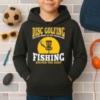 Disc Golf N Fishing Solves My Problems Kids Hoodie thumb 2