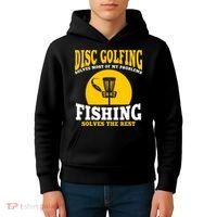 Disc Golf N Fishing Solves My Problems Kids Hoodie thumb 4