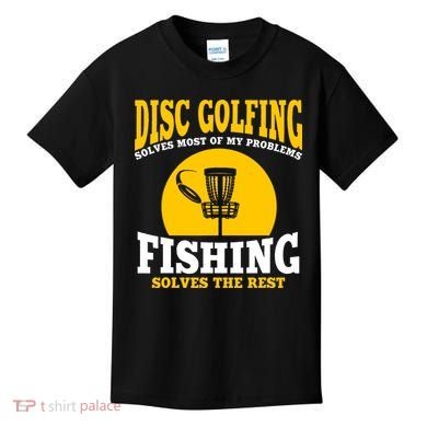 Disc Golf N Fishing Solves My Problems Kids T-Shirt