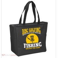 Disc Golf N Fishing Solves My Problems Tote Bag thumb 2