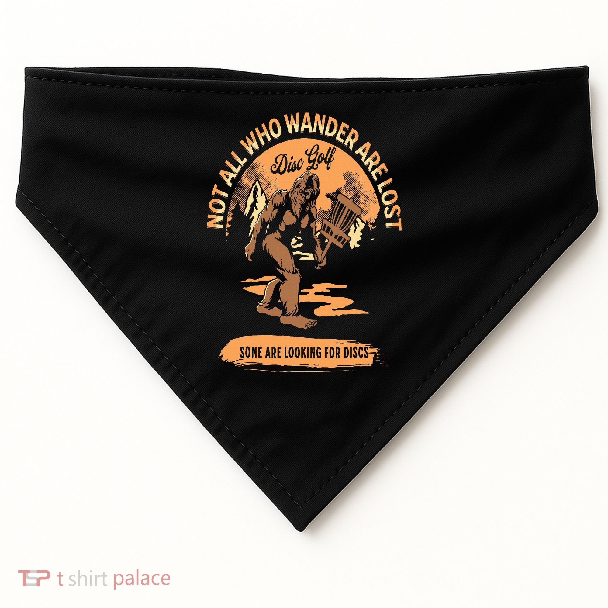 Disc Golf  Not All Who Wander Are Lost Funny Sarcastic USA-Made Doggie Bandana