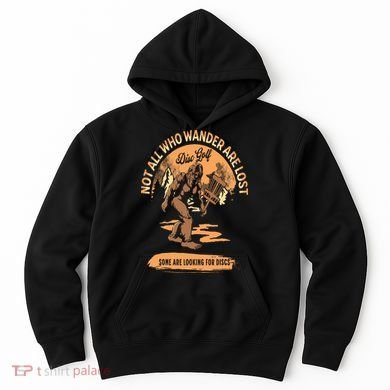 Disc Golf  Not All Who Wander Are Lost Funny Sarcastic Hoodie
