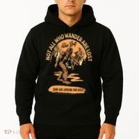 Disc Golf  Not All Who Wander Are Lost Funny Sarcastic Hoodie thumb 2
