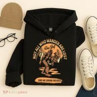 Disc Golf  Not All Who Wander Are Lost Funny Sarcastic Hoodie thumb 4
