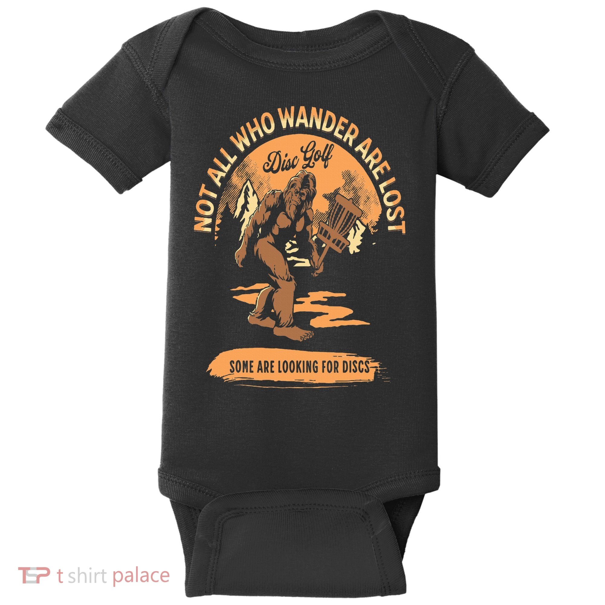 Disc Golf  Not All Who Wander Are Lost Funny Sarcastic Baby Bodysuit