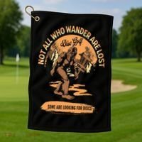 Disc Golf  Not All Who Wander Are Lost Funny Sarcastic Golf Towel thumb 1