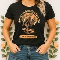 Disc Golf  Not All Who Wander Are Lost Funny Sarcastic Women's T-Shirt thumb 2