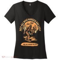 Disc Golf  Not All Who Wander Are Lost Funny Sarcastic Women's V-Neck T-Shirt thumb 0