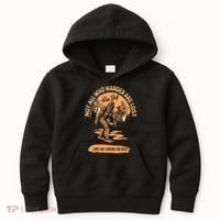Disc Golf  Not All Who Wander Are Lost Funny Sarcastic Kids Hoodie thumb 0